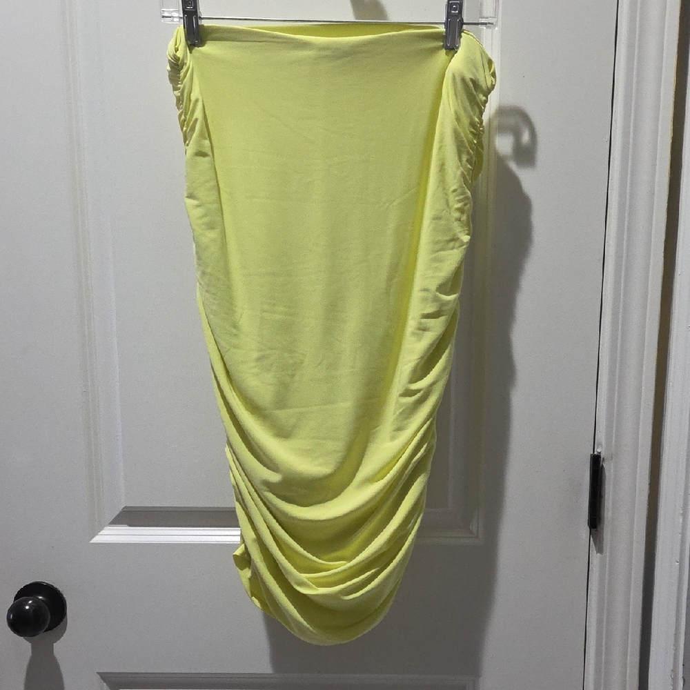 Yellow Ruched Women's Skirt